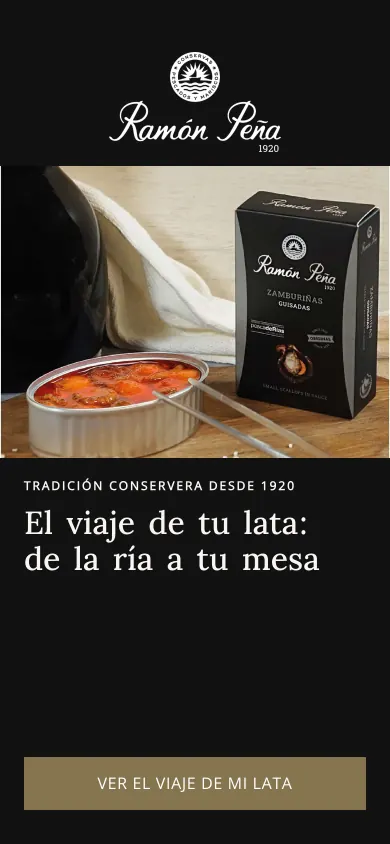 Pantalla de una demo de conservas: el viaje de tu lata, de la ría a tu mesa.