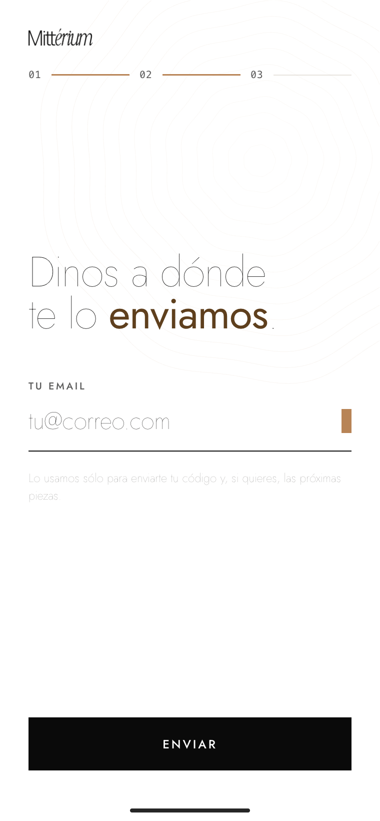 Mittérium soft-gate, paso 2: captura de email